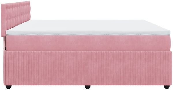 vidaXL Boxspringbett mit Matratze Rosa 200x200 cm Samt 3290147 Bild 7