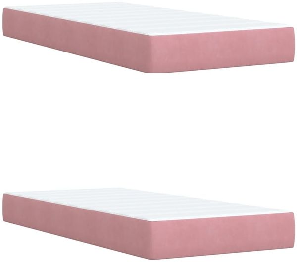 vidaXL Boxspringbett mit Matratze Rosa 200x200 cm Samt 3290147 Bild 11
