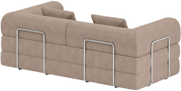 skølm 'Lofn' Modulares Sofa 2 Sitzer, 200x100 cm, Vollschaumcouch mit Metallgestell, Cord taupe, Schlafsofa vakuumverpackt, kein Aufbau erforderlich Bild 12