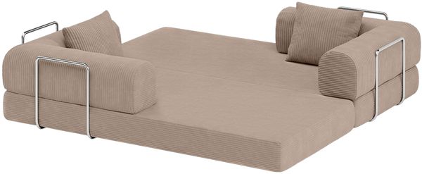 skølm 'Lofn' Modulares Sofa 2 Sitzer, 200x100 cm, Vollschaumcouch mit Metallgestell, Cord taupe, Schlafsofa vakuumverpackt, kein Aufbau erforderlich Bild 14