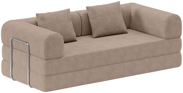 skølm 'Lofn' Modulares Sofa 2 Sitzer, 200x100 cm, Vollschaumcouch mit Metallgestell, Cord taupe, Schlafsofa vakuumverpackt, kein Aufbau erforderlich Bild 11