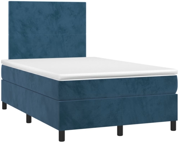 vidaXL Boxspringbett mit Matratze & LED Dunkelblau 120x190 cm Samt 3270303 Bild 2