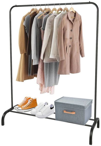JEOBEST Garderobenständer Kleiderständer mit Schuhregal, Schlafzimmer Kleiderstange