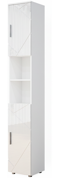 Vicco 'Irma' Badschrank mit 2 Türen und 6 Fächer, Holz, 192 x 30 x 30 cm, Weiß
