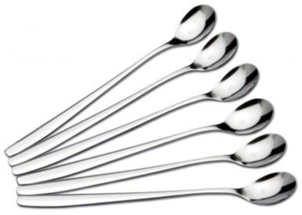 chg 6 x Longdrink-/Joghurtlöffel lange Latte Macciatto Löffel Joghurt langstieli