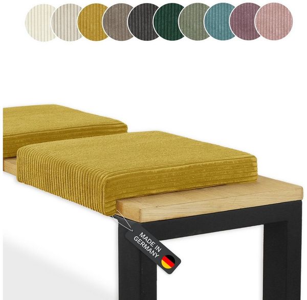 Lycce Bankauflage Bankauflage Klemmkissen 1 Leiste, Cordstoff extra Polsterung, (1 St), für Banktiefe ab 35 cm, verrutscht nicht, versch. Farben