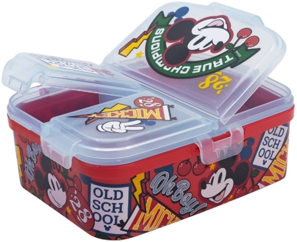 Disney Mickey Mouse Kinder Brotdose XL – Lunchbox mit 3 Fächern & tollem Design