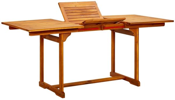 vidaXL Garten-Esstisch (120-170)x80x75 cm Massivholz Akazie 316568