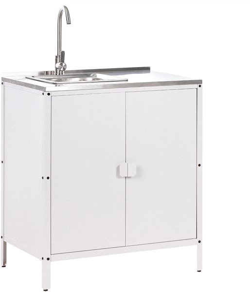Outdoor-Küchenschrank mit Spüle VILAMA Weiß