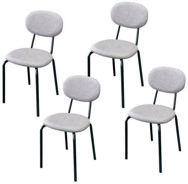 HTI-Living Esszimmerstuhl Stuhl Anella Cappucchino 4er-Set (Set, 4 St), Esszimmerstuhl Besucherstuhl Leinenstoff