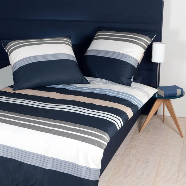 Janine Bettwäsche J.D. 8481 08 Silber Taupe Sand Mako Satin 80 x 80 cm