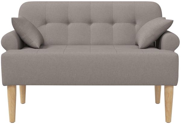 vidaXL Zweisitzer mit Knopfheftung Taupe 120 x 65 x 79 cm Stoff 42041815 Bild 3