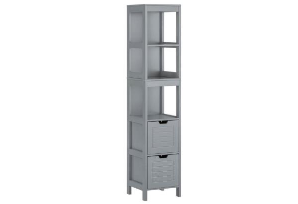 osoltus Badschrank Hochschrank Badregal Hampton 144cm GRAU