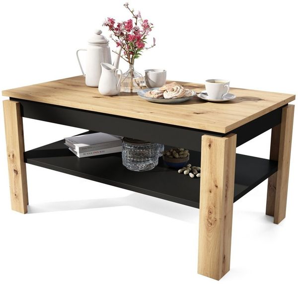 designimpex Couchtisch Design Asti-P Tisch höhenverstellbar 55 - 67cm Esstisch