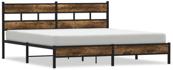vidaXL Metallbett ohne Matratze Räuchereiche 200x200 cm 3308485