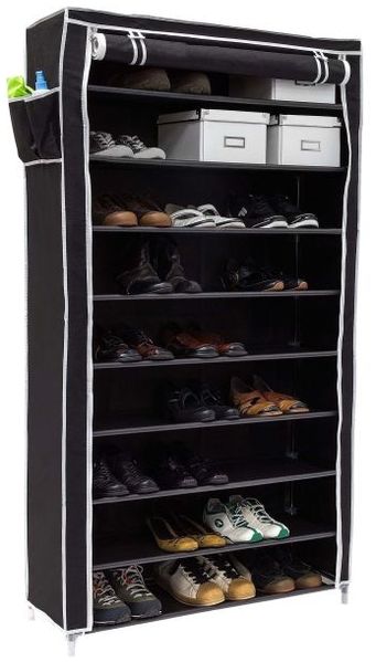 Relaxdays 3 x Schuhschrank VALENTIN hoch schwarz