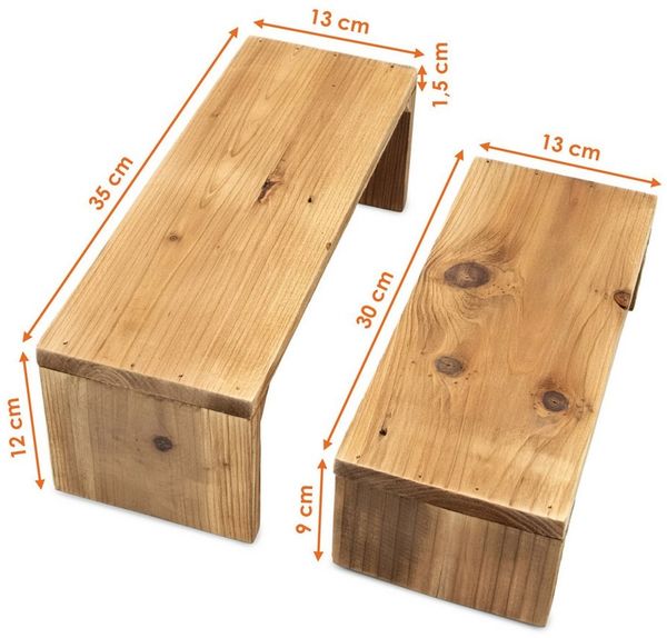 Spetebo Blumenhocker Pflanzenhocker aus recyceltem Holz (Set, 2 St, 2er Set), Gefertigt aus recyceltem Holz