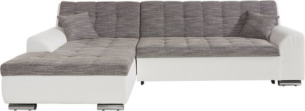DOMO collection Ecksofa TREVISO viele Bezüge, auch in Cord, L-Form, 267x178 cm, wahlw. mit Bettfunktion, inkl. Zierkissen, Unser Dauertiefpreis