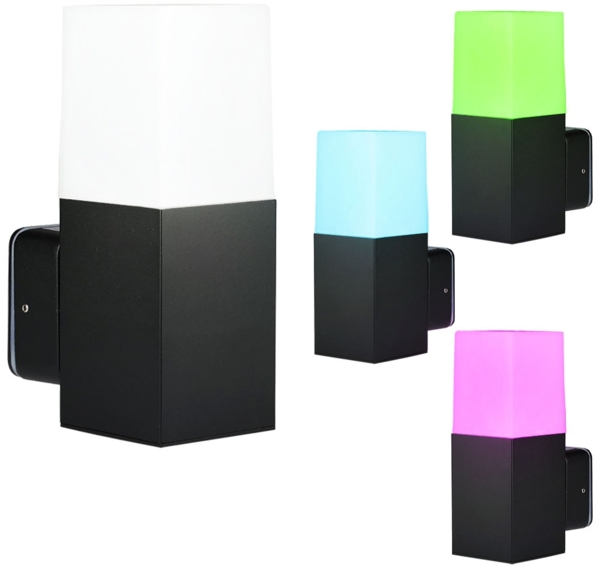 RGB LED Wandlampe, Aluminium, schwarz, H 25 cm