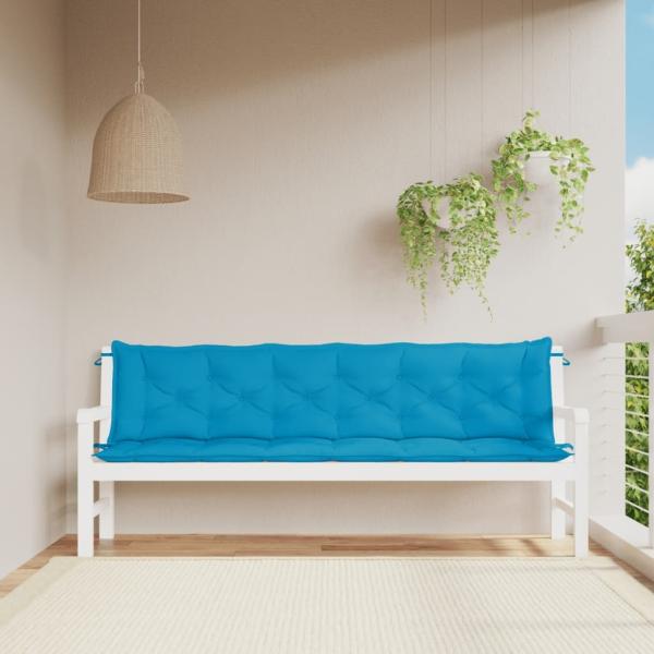 vidaXL Gartenbank-Auflagen 2 Stk. Hellblau 200x50x7 cm Oxford-Gewebe 361739