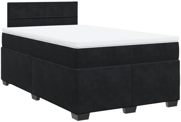 vidaXL Boxspringbett mit Matratze Schwarz 120x200 cm Samt 3286284