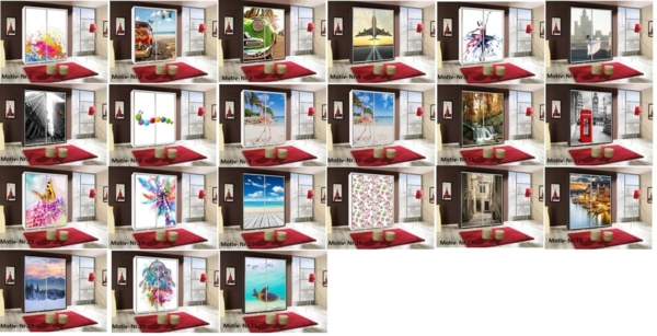 Kleiderschrank GILES Schwebetürenschrank mit Grafiken 155x215 cm Bild 3