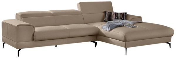 W.SCHILLIG Ecksofa piedroo, Designsofa mit tollem Sitzkomfort, L-Form, Kopfteilverstellung, wahlweise mit Sitztiefenverstellung, Breite 303cm
