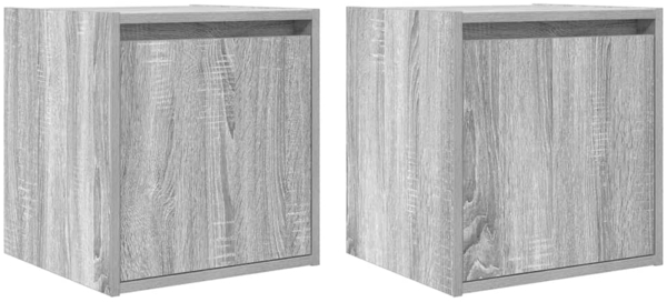 vidaXL Wand-Nachttische 2 Stk. Grau Sonoma 38x34x40 cm 861240