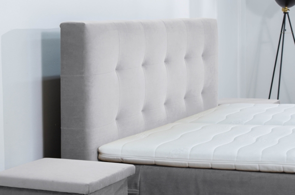 Meisterbetten Boxspringbett Lapi 160x220 in VS-Alugrau, Matratzenbezug Nano, Ergoflex-Topper Bild 5