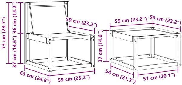 vidaXL Outdoor-Sofagarnitur mit Kissen 6 pcs Weiß und Schwarz 3389394 Bild 10