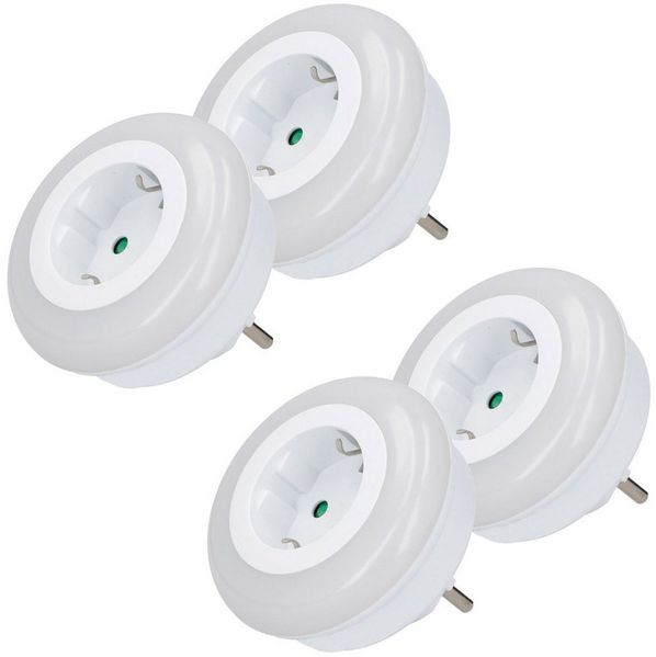 Grundig LED Nachtlicht LED Steckdosenlampe Nachtlampe Steckdose Lampe Licht Steckdosenlicht, LED fest integriert, Kaltweiß, 3 LEds mit Automatischer Tag- und Nachtsensor