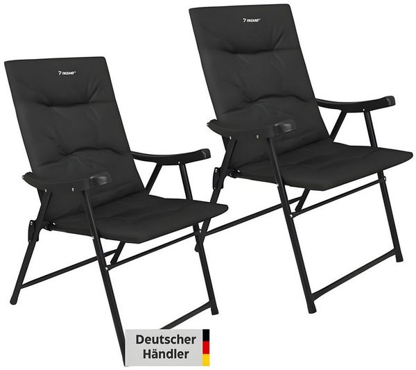 Trizand Gartenstuhl Gartenstühle klappbar mit Rückenlehne und Polsterung (2er-Set, 2 St), 2er-Set, faltbar, rutschfeste Füße