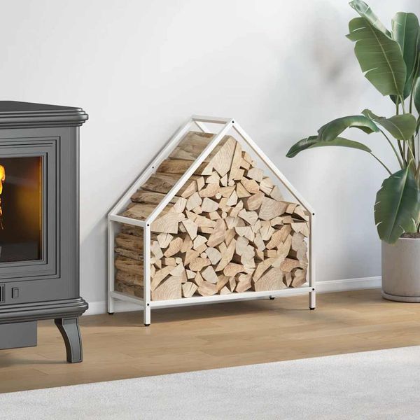 vidaXL Brennholzregal Weiß 60x25x60 cm Kaltgewalzter Stahl 864304