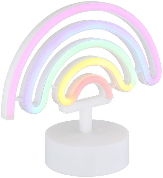 LED Tischleuchte, Regenbogen, weiß, Neonleuchte, H 19,5 cm