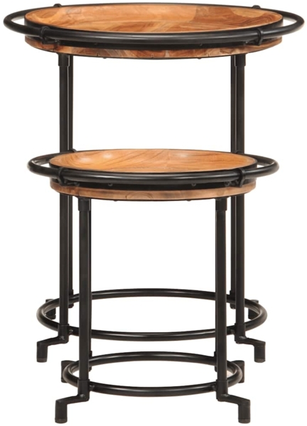 vidaXL 2-tlg. Beistelltisch-Set Massivholz Akazie 4013514