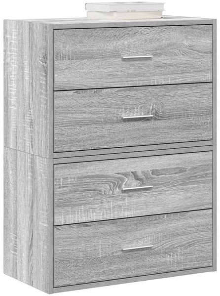 vidaXL Schränke mit 2 Schubladen 2 Stk. Grau Sonoma 60x31x40 cm 858832