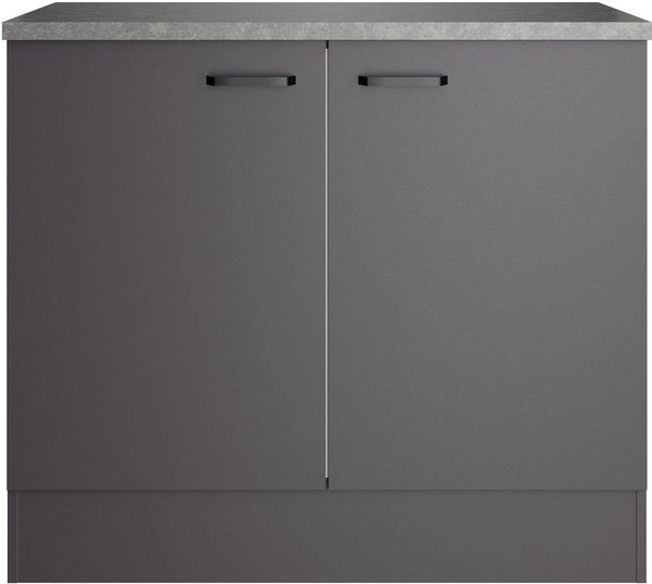 OPTIFIT Spülenschrank OPTImulti Breite 100 cm, Tiefe 60 cm, mit 2 Türen, inkl. Arbeitsplatte