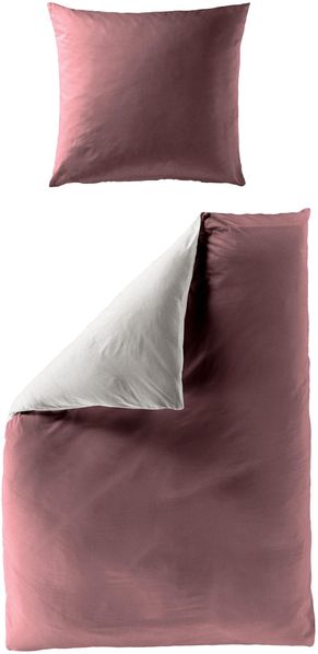 BIERBAUM Wendebettwäsche Modern Uni in Gr. 135x200 oder 155x220 cm, Renforcé, 3 teilig, Bettwäsche aus Baumwolle, moderne Bettwäsche mit Wendeoptik