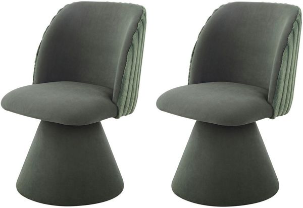 HELA Esszimmerstuhl BARI I Drehstuhl (Set, 2 St), 360° drehbar, Polsterfuß, Materialkombi, Außen Felloptik Innen Velvet