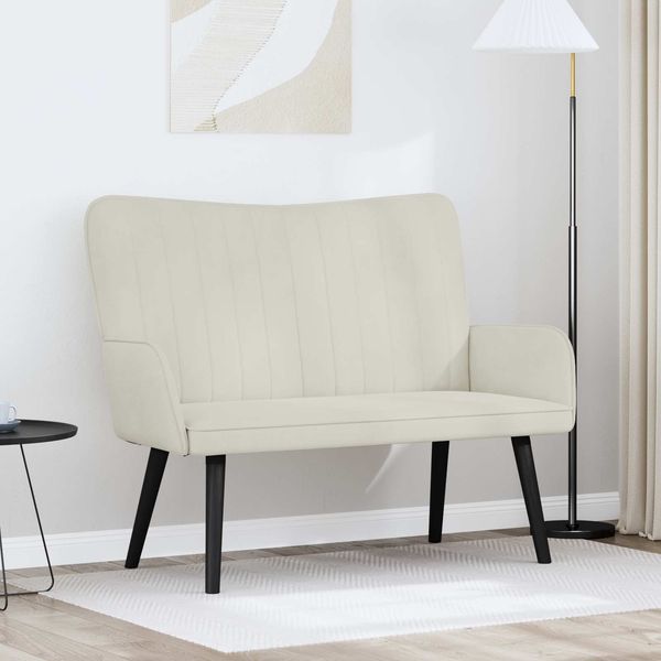 vidaXL 2-Sitzer Sofa Creme 115 x 61 x 87 cm Samt (V) 42028957