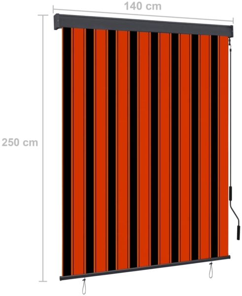 vidaXL Außenrollo 140x250 cm Orange und Braun 145972 Bild 7