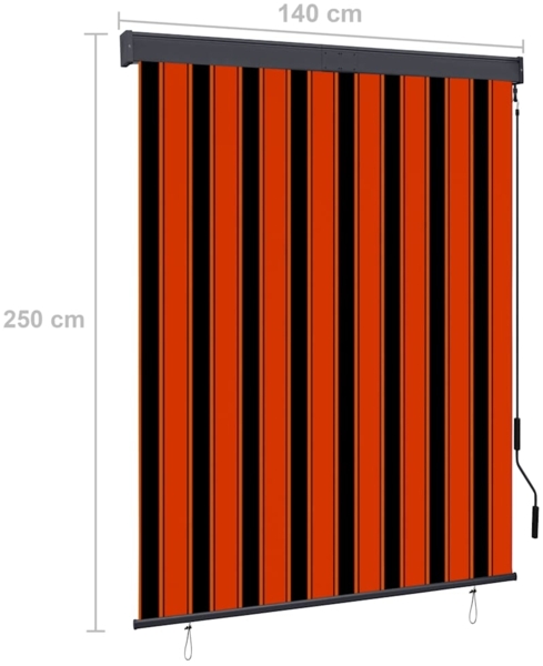 vidaXL Außenrollo 140x250 cm Orange und Braun 145972 Bild 9