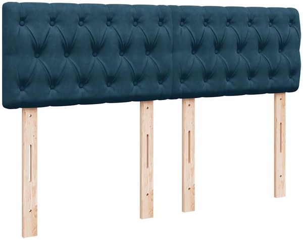 vidaXL Boxspringbett mit Matratze Blau 160x200 cm Samt 3290092 Bild 12
