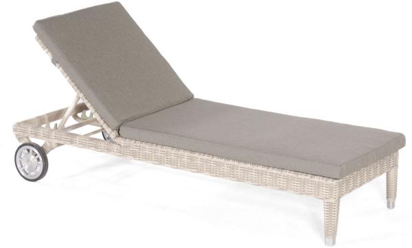 Sonnenpartner Sonnenliege Caicos Aluminium mit Polyrattan white-coral Rollliege mit Auflage