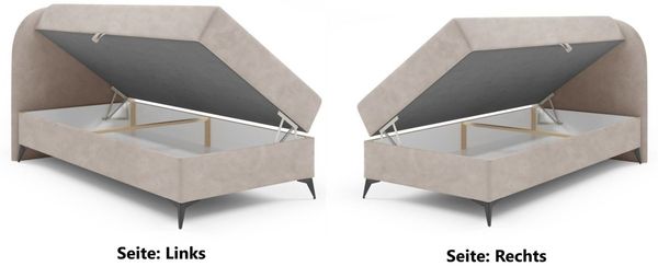 Boxspringbett Gästebett GORGIA 100x200cm Stoff Jasmin Dunkelbraun Bild 2
