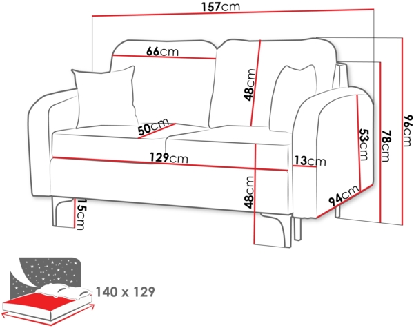 Schlafsofa Vadrin Small, Farbe: Manila 33 Bild 5