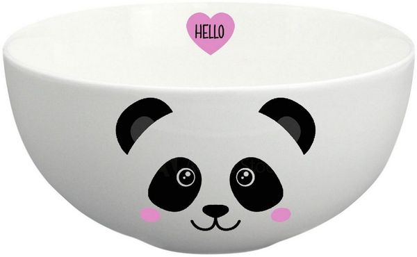 Geda Labels GmbH Müslischale Panda Gesicht, Porzellan, (1-tlg), Weiß, 550 ml, spülmaschinengeeignet
