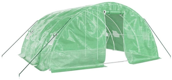vidaXL Gewächshaus mit Stahlrahmen Grün 20 m² 5x4x2,3 m 3188083