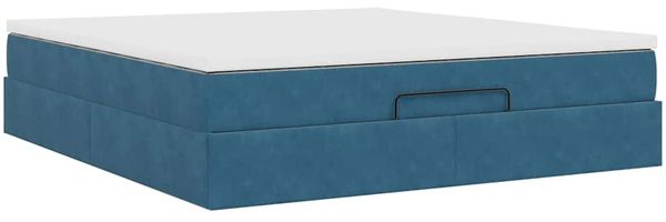 vidaXL Ottoman-Bett mit Matratze Dunkelblau 160x200 cm Samt 3311199 Bild 10