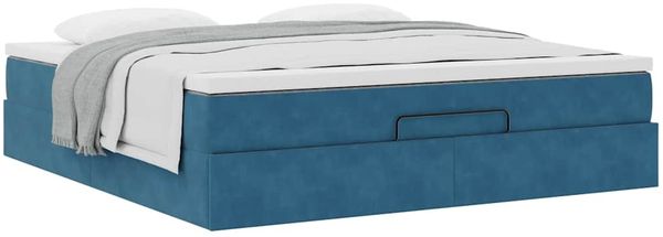 vidaXL Ottoman-Bett mit Matratze Dunkelblau 160x200 cm Samt 3311199 Bild 5